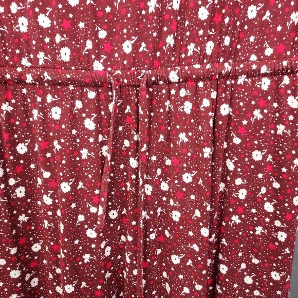 Boden Talia Dress Women Sz 6 Floral Ditsy Print Knit Pockets Burgundy 3/4 Sleeve - Picture 6 of 14